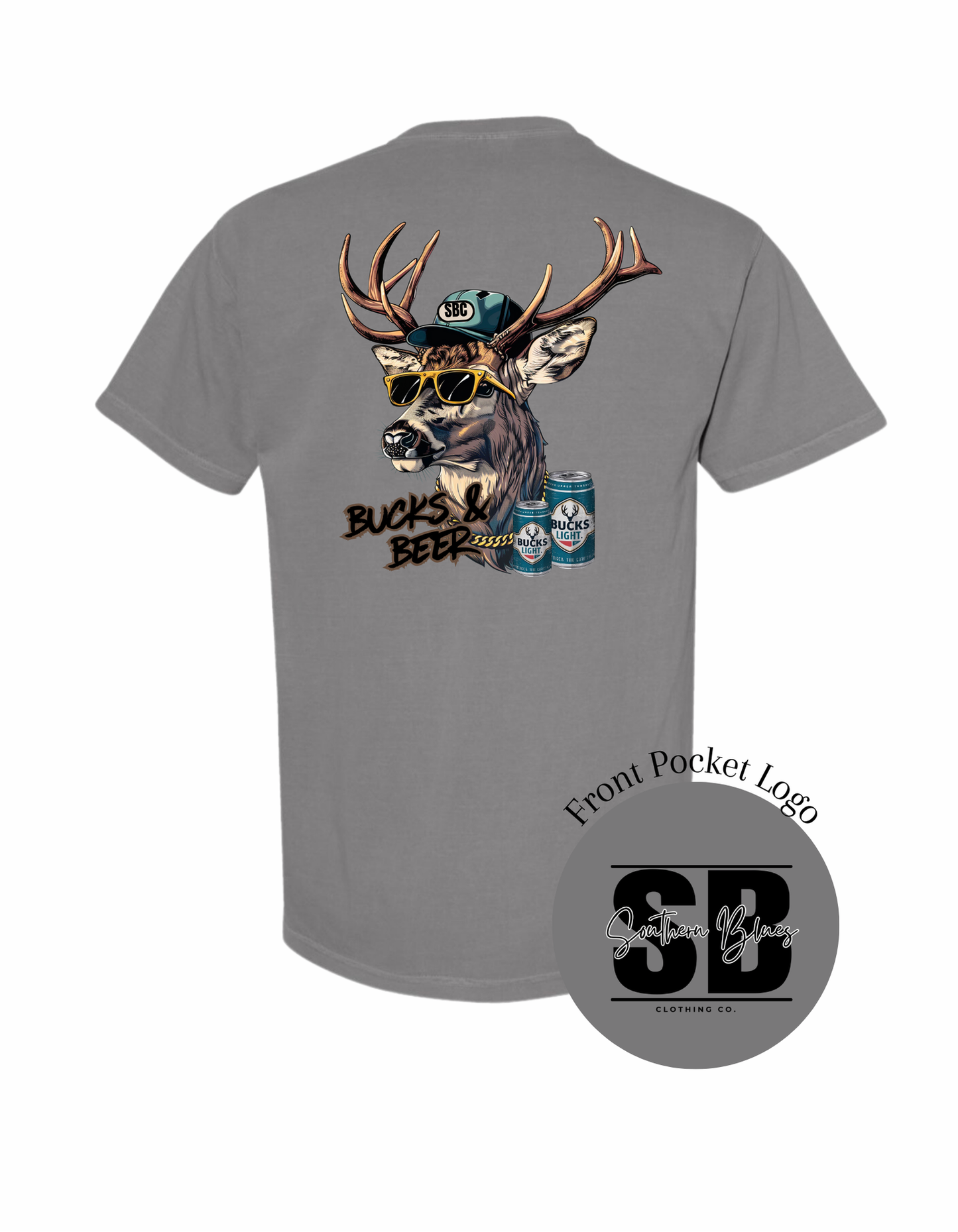 Bucks & Beer-Short Sleeve Pocket Tee