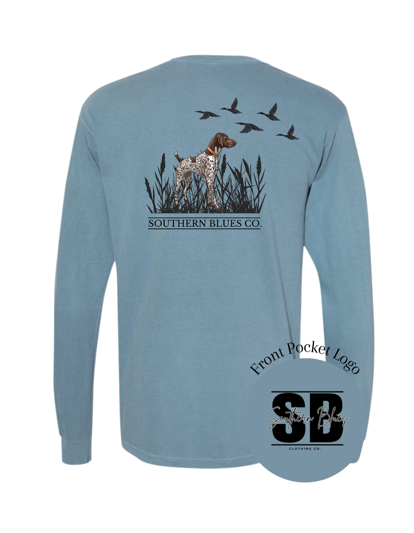 GSP Duck Hunting-Long Sleeve Pocket Tee