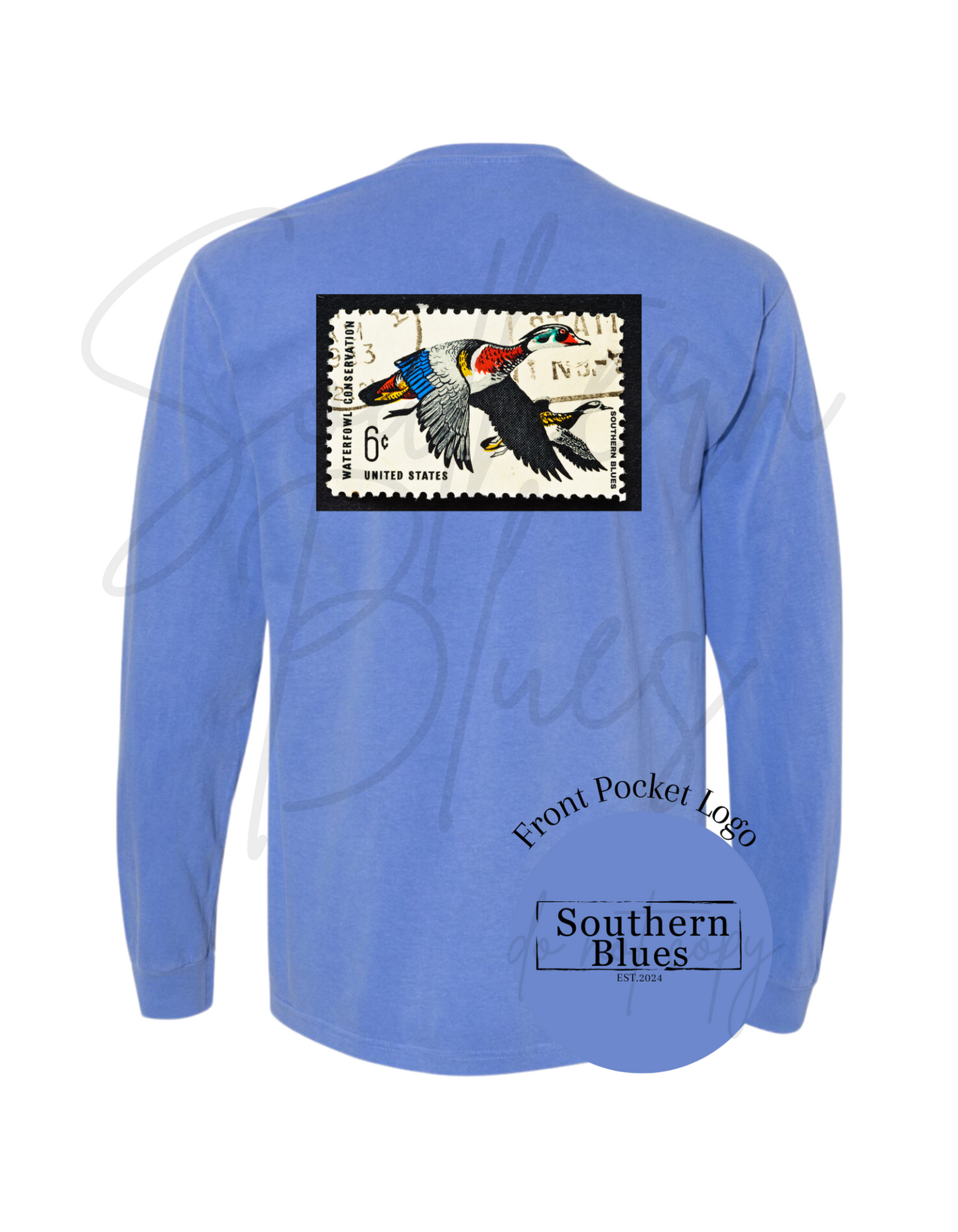 Duck Stamp-Long Sleeve Pocket Tee