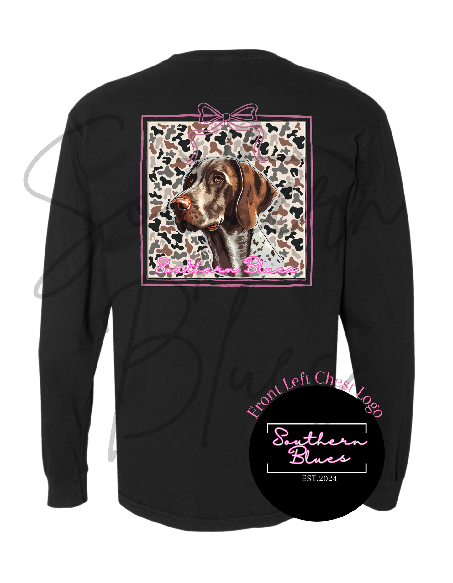 Camo Hunting Dog-Long Sleeve Tee