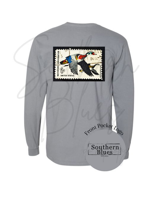 Duck Stamp-Long Sleeve Pocket Tee