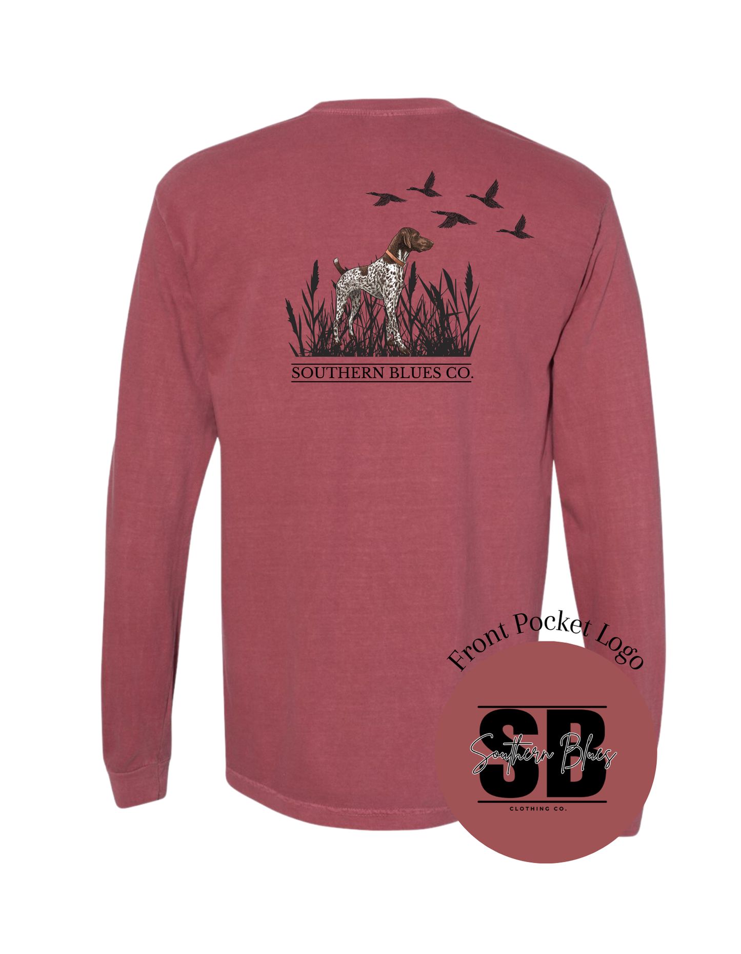 GSP Duck Hunting-Long Sleeve Pocket Tee