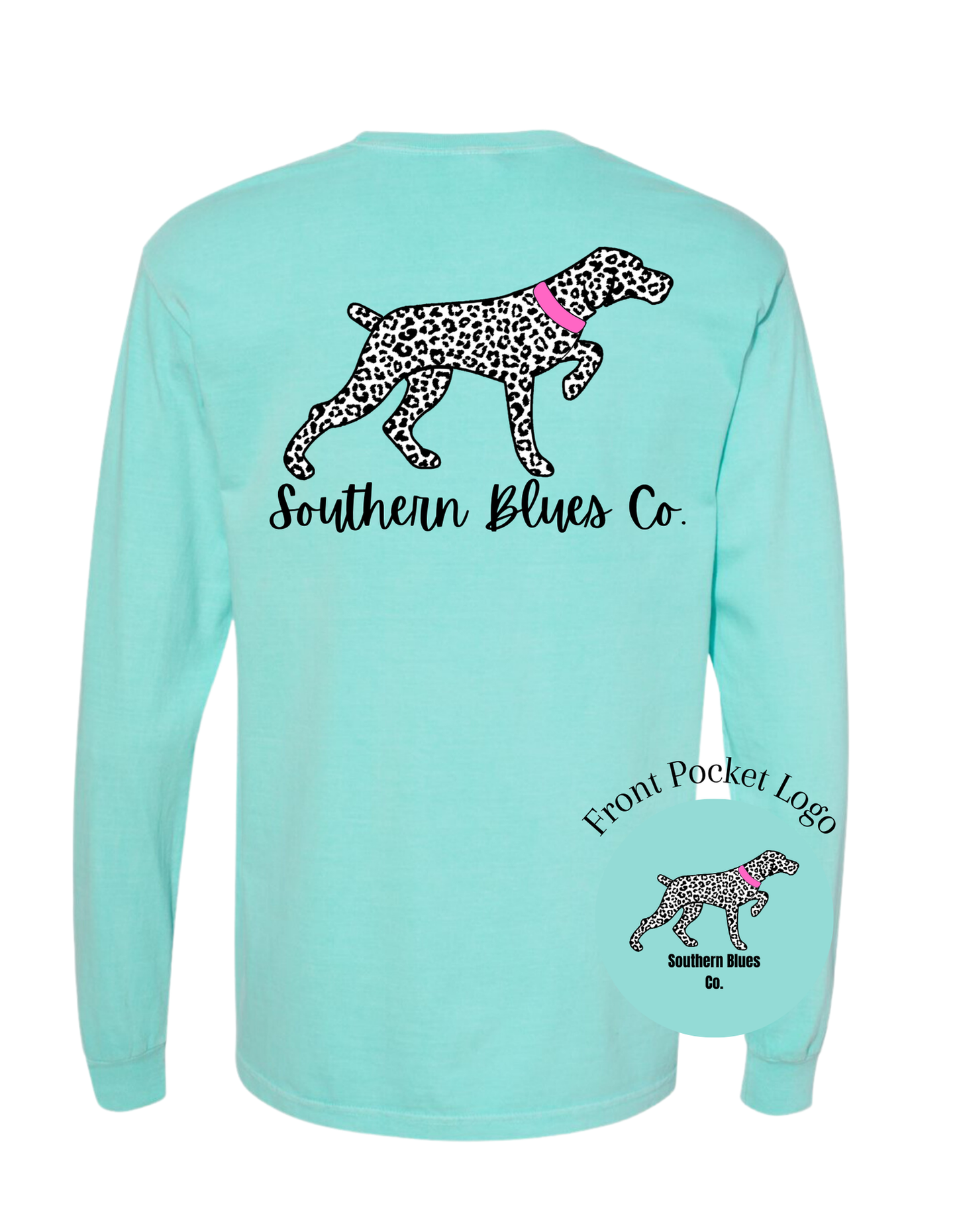 Cheetah Dog-Long Sleeve Pocket Tee