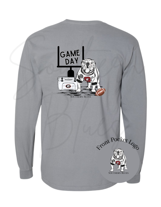 Game Day-Long Sleeve Pocket Tee (Red, no pocket)