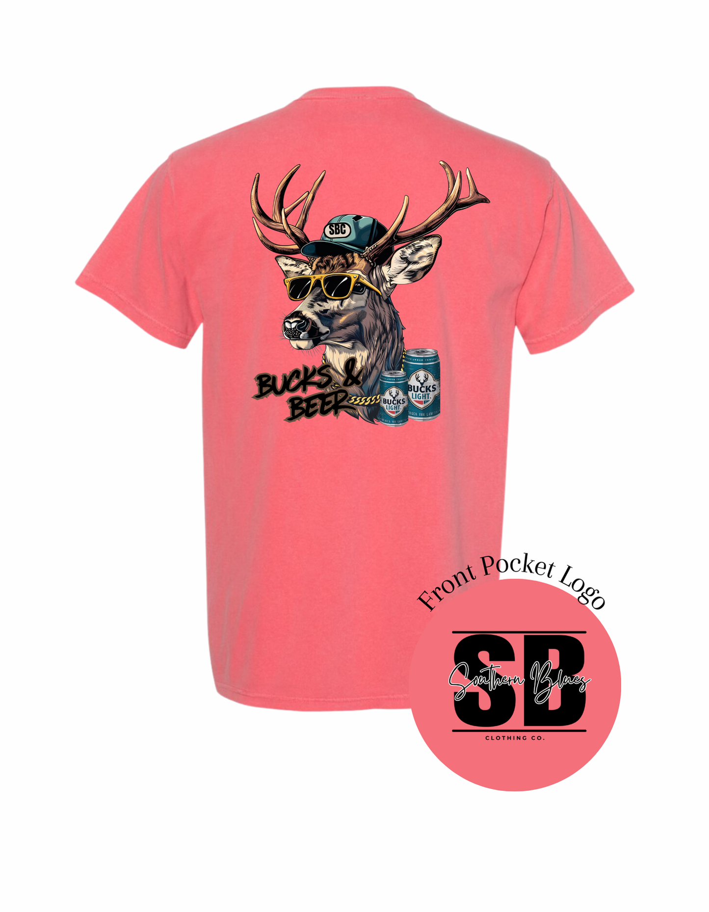 Bucks & Beer-Short Sleeve Pocket Tee